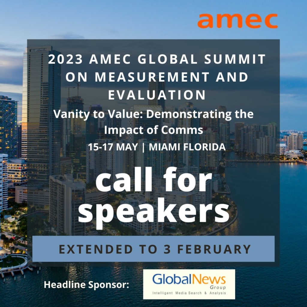 2023 AMEC Global Summit on Measurement and Evaluation Call for