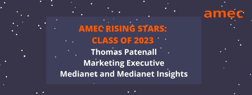 2023 AMEC Rising Star Thomas Patenall_Marketing Executive_Medianet and Medianet Insights