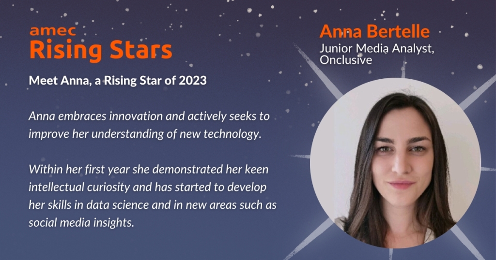 2023 AMEC Rising Stars: Anna Bertelle, Junior Media Analyst, Onclusive