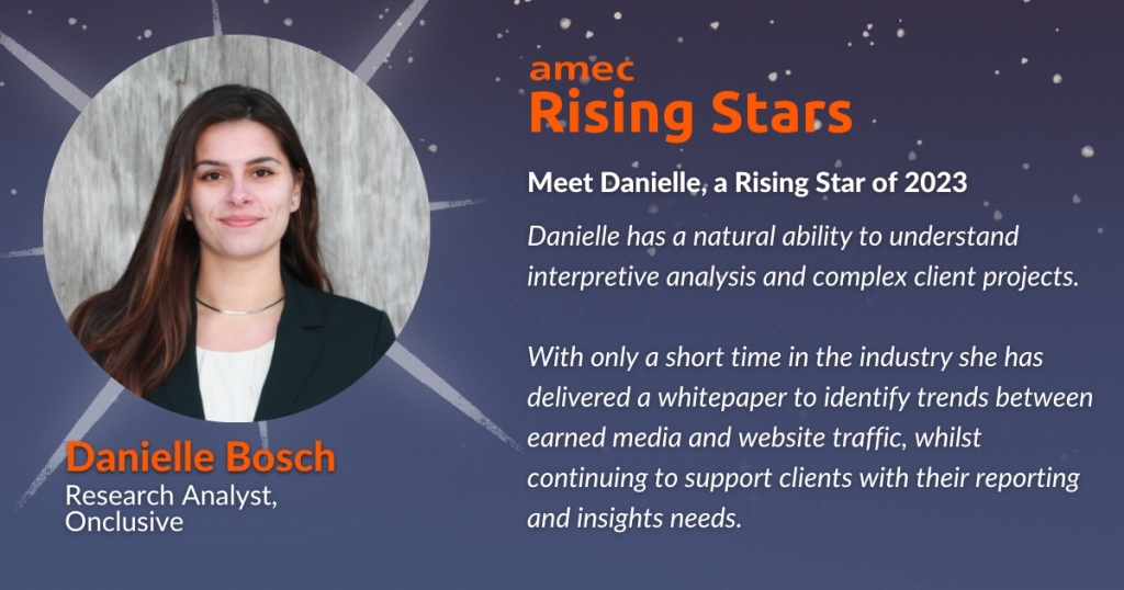2023 AMEC Rising Star_Danielle Bosch_ Research Analyst_ Onclusive