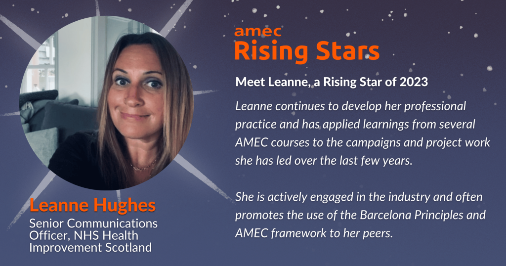 2023 AMEC Rising Star Leanne Hughes_Senior Communications Officer_NHS Health Improvement Scotland